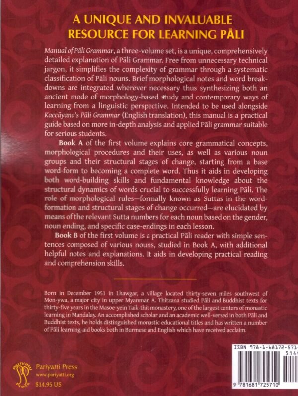 Manual Of Pāli Grammar Basic Pāli Reader Of Nouns Book B - Image 2