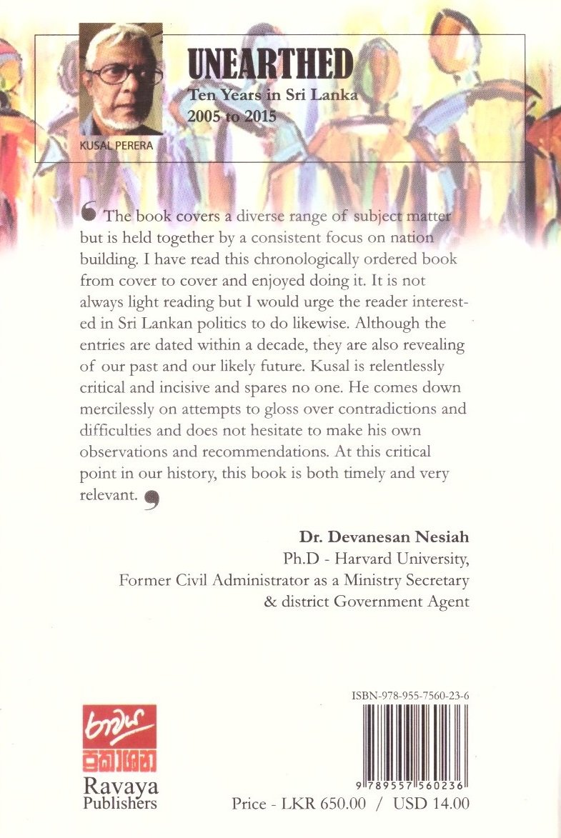 Unearthed Ten Years in Sri Lanka.Back